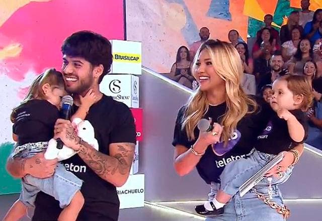 Virginia e Zé Felipe levam as Marias para o palco e momento família encanta