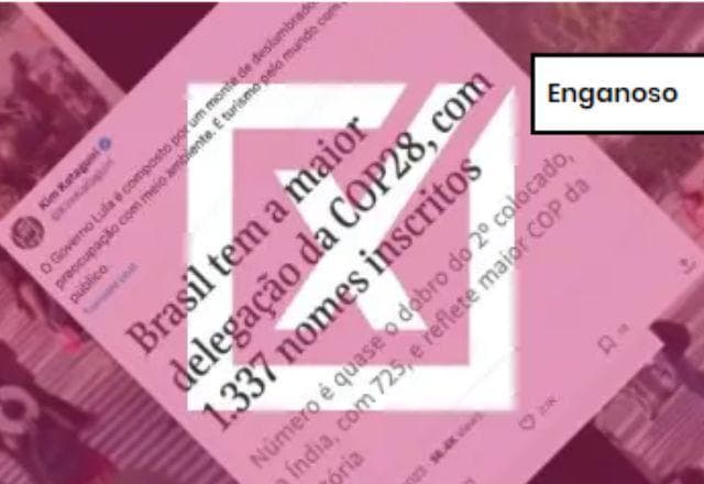 ENGANOSO: Post engana ao sugerir que governo federal banca 1,3 mil pessoas na COP28 - image